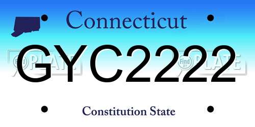 GYC2222 Connecticut License Plate