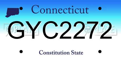 GYC2272 Connecticut License Plate