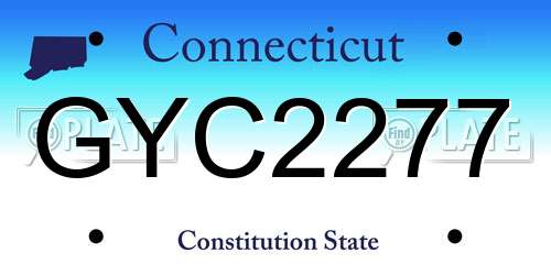 GYC2277 Connecticut License Plate