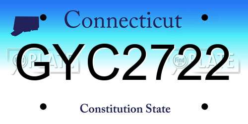 GYC2722 Connecticut License Plate