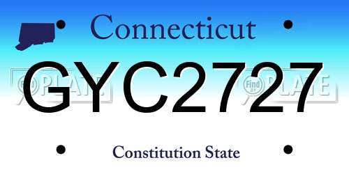 GYC2727 Connecticut License Plate