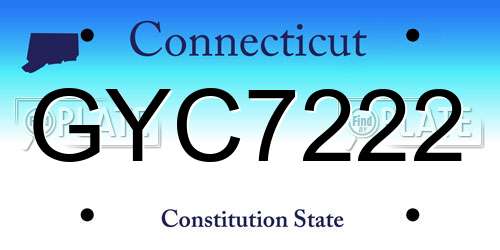 GYC7222 Connecticut License Plate