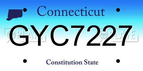 GYC7227 Connecticut License Plate