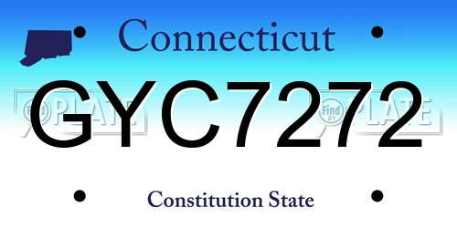 GYC7272 Connecticut License Plate