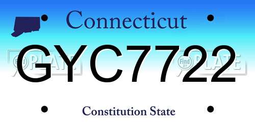 GYC7722 Connecticut License Plate