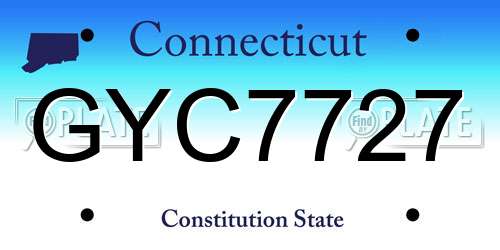 GYC7727 Connecticut License Plate