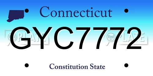 GYC7772 Connecticut License Plate