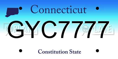 GYC7777 Connecticut License Plate