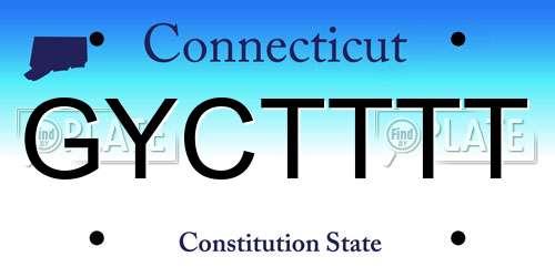 GYCTTTT Connecticut License Plate