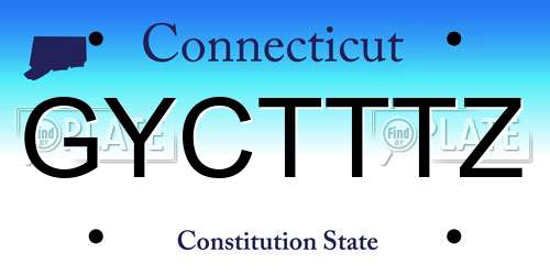 GYCTTTZ Connecticut License Plate