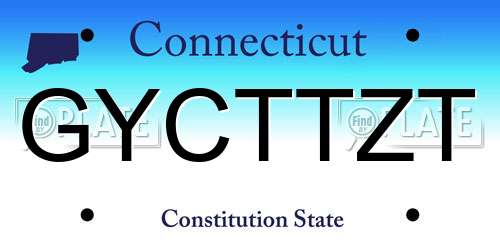 GYCTTZT Connecticut License Plate