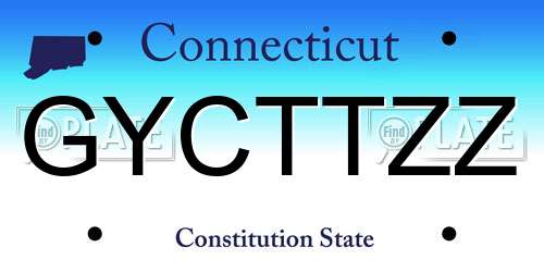 GYCTTZZ Connecticut License Plate