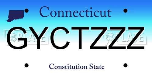 GYCTZZZ Connecticut License Plate