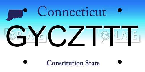 GYCZTTT Connecticut License Plate