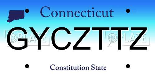 GYCZTTZ Connecticut License Plate