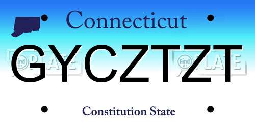 GYCZTZT Connecticut License Plate
