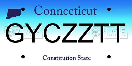 GYCZZTT Connecticut License Plate