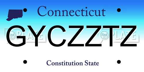 GYCZZTZ Connecticut License Plate