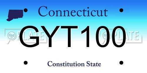 GYT100 Connecticut License Plate
