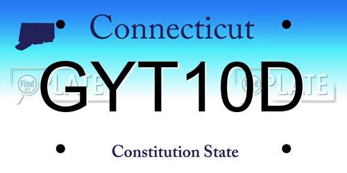 GYT10D Connecticut License Plate