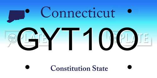 GYT10O Connecticut License Plate