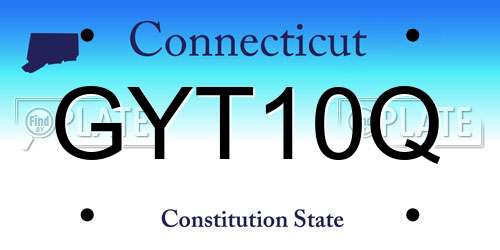 GYT10Q Connecticut License Plate