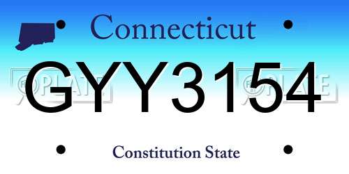 GYY3154 Connecticut License Plate