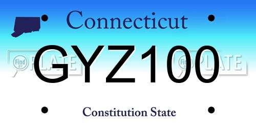 GYZ100 Connecticut License Plate