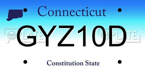 GYZ10D Connecticut License Plate
