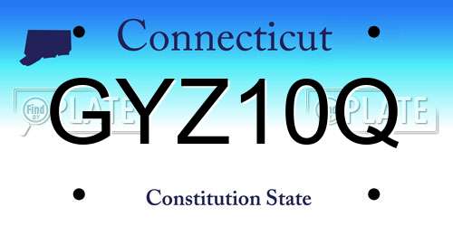 GYZ10Q Connecticut License Plate