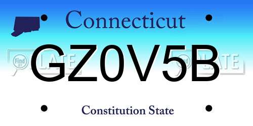 GZ0V5B Connecticut License Plate