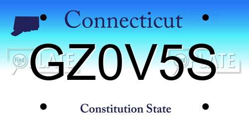 GZ0V5S Connecticut License Plate