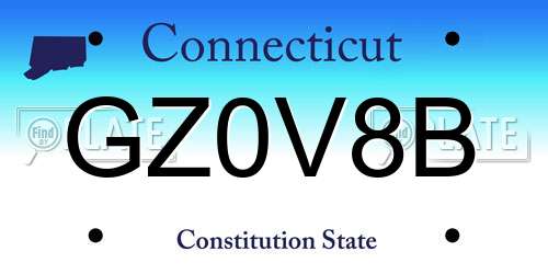 GZ0V8B Connecticut License Plate