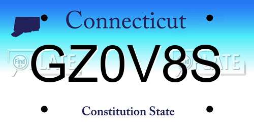 GZ0V8S Connecticut License Plate