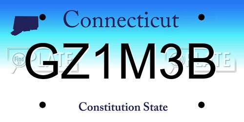 GZ1M3B Connecticut License Plate