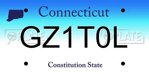 GZ1T0L Connecticut License Plate