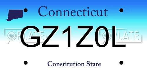 GZ1Z0L Connecticut License Plate