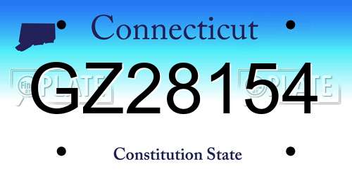 GZ28154 Connecticut License Plate