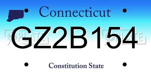 GZ2B154 Connecticut License Plate