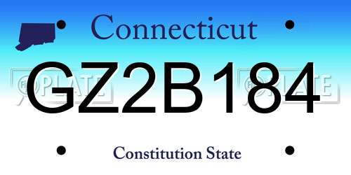GZ2B184 Connecticut License Plate