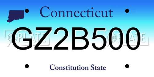 GZ2B500 Connecticut License Plate
