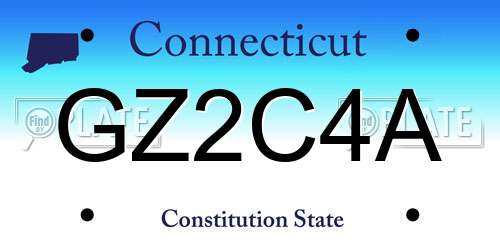 GZ2C4A Connecticut License Plate