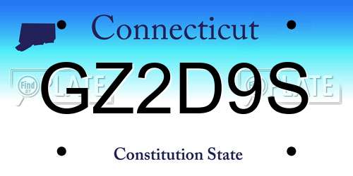 GZ2D9S Connecticut License Plate