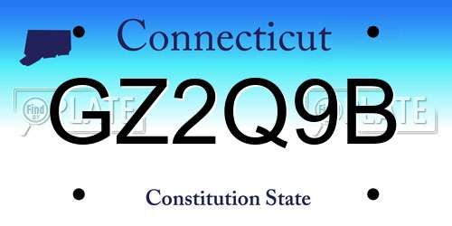 GZ2Q9B Connecticut License Plate