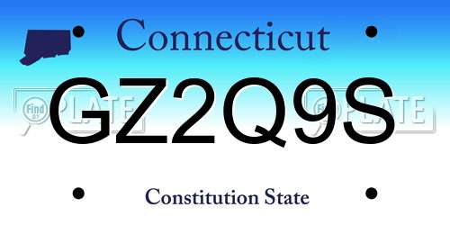 GZ2Q9S Connecticut License Plate