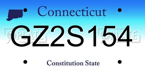 GZ2S154 Connecticut License Plate