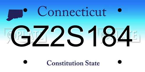 GZ2S184 Connecticut License Plate