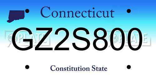 GZ2S800 Connecticut License Plate