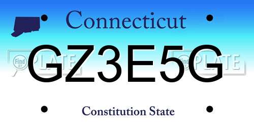 GZ3E5G Connecticut License Plate