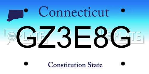 GZ3E8G Connecticut License Plate